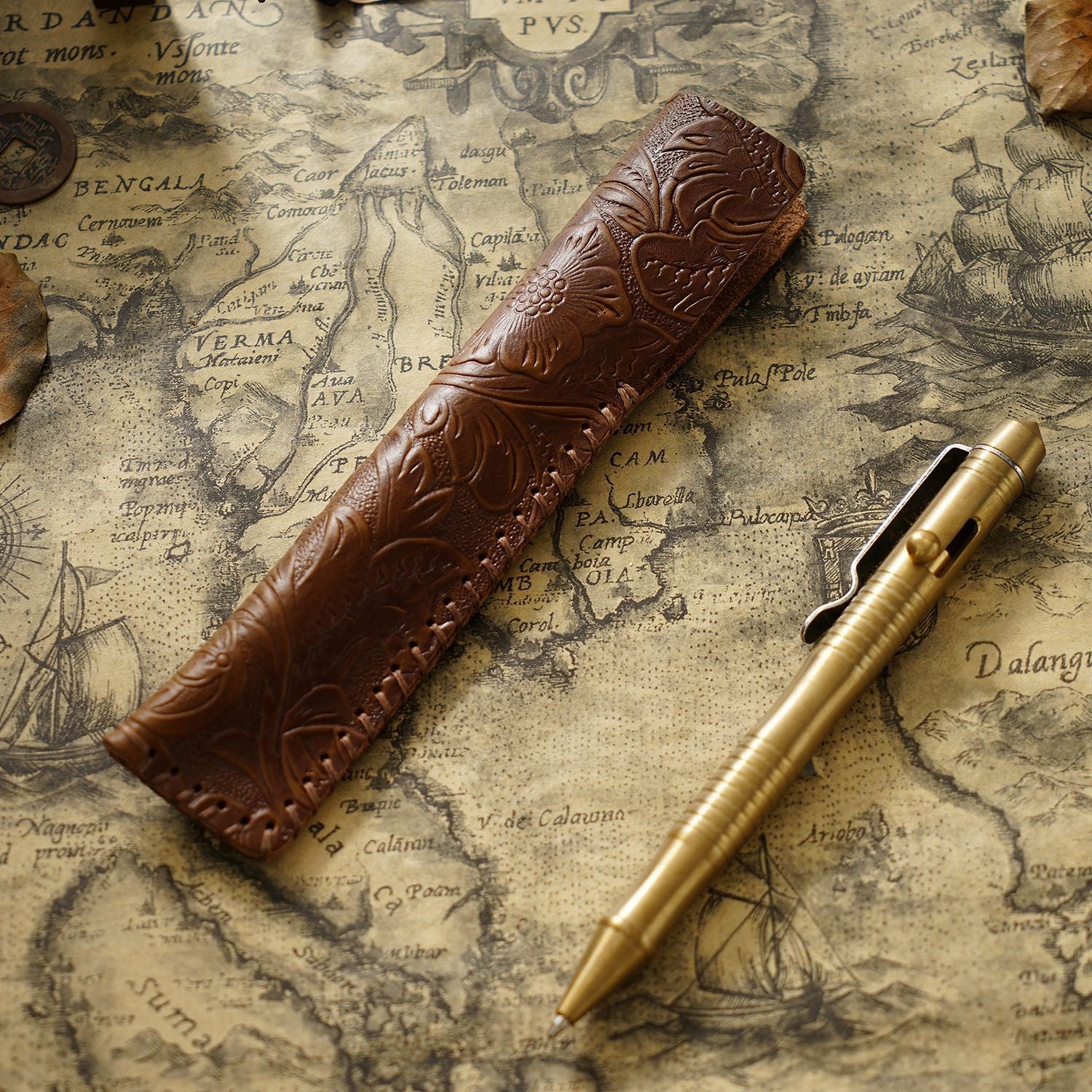 Wholesale Retro Pure Handmade Head Layer Cowhide Creative Pen Bag